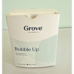 Grove Collaborative Bubble Up Dish Soap Dispenser &‎ Brush Set Full Circle Brand